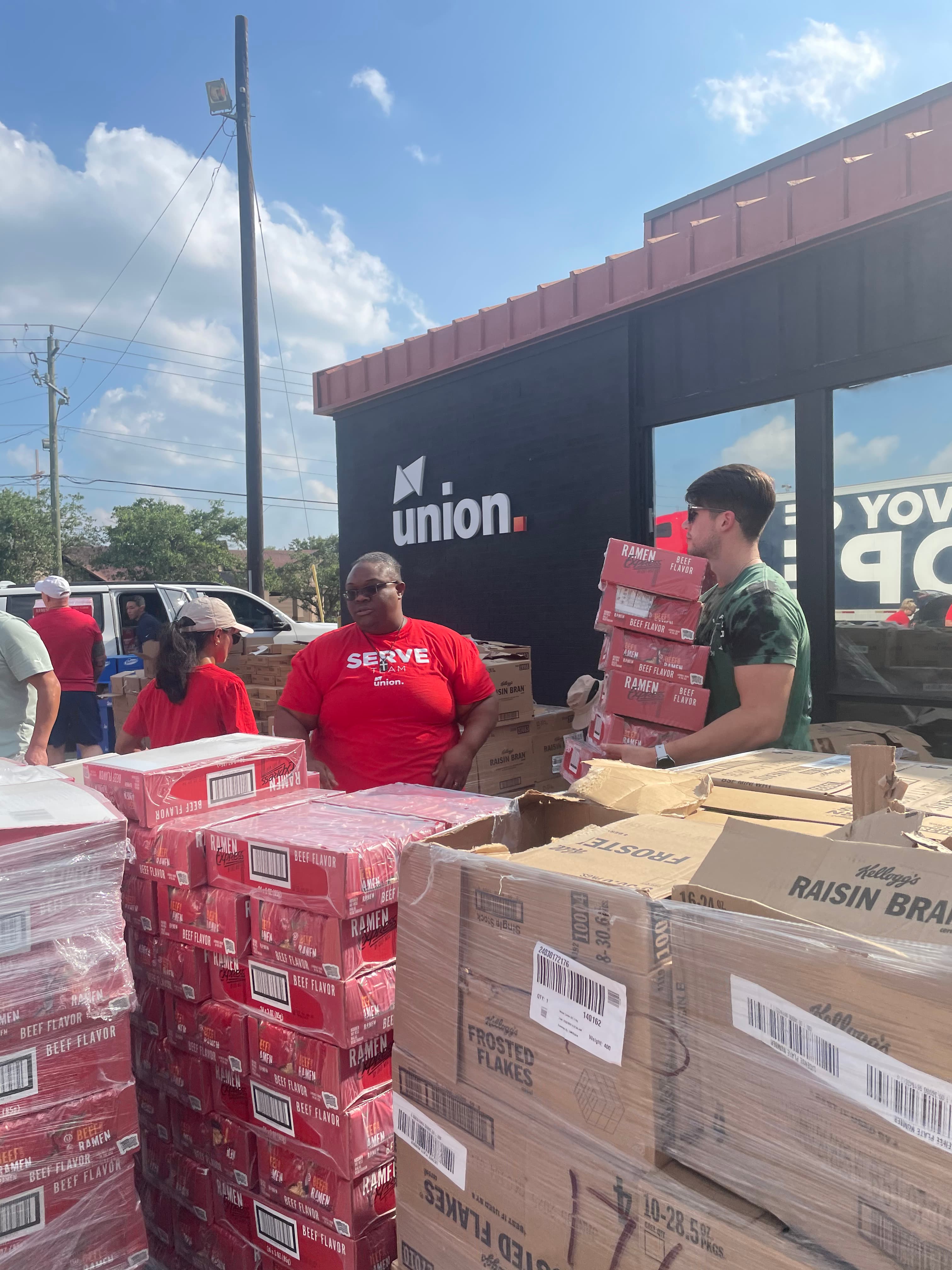 Community volunteers working together